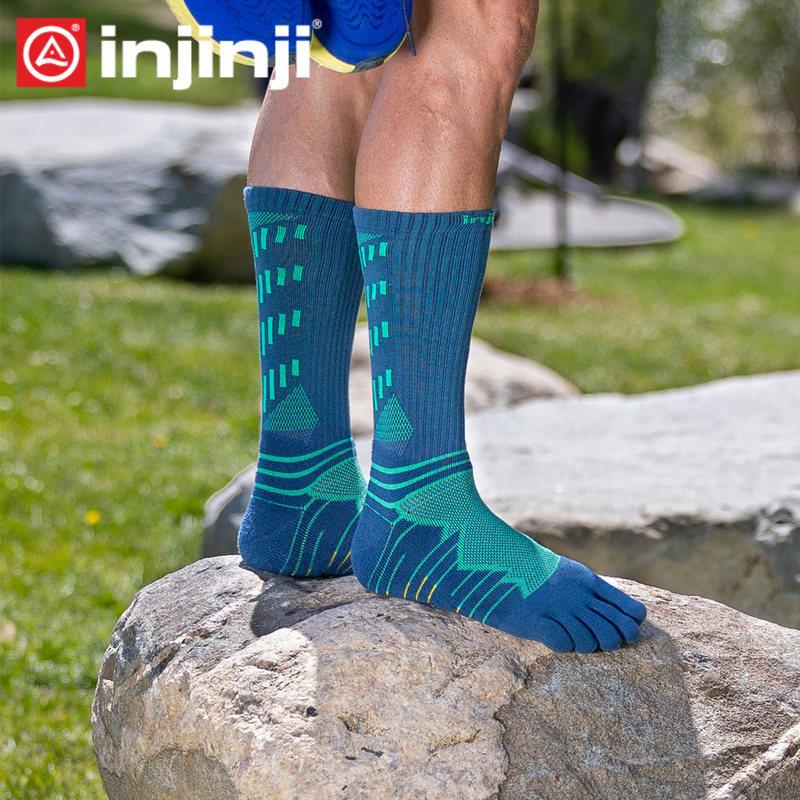 Injinji Five-Toe Socks Ultra Series High Tube Thickened Long-Distance Running Socks Marathon Ultra-Marathon Socks