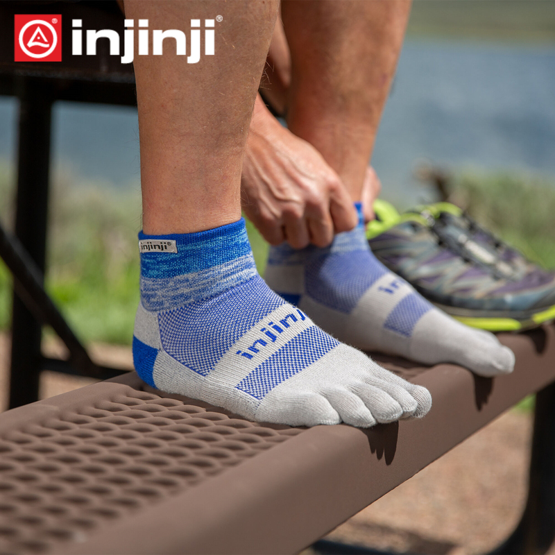 Injinji Five-Toe Socks, Mid-Calf, Thickened, for Trail Running, Outdoor Hiking, Mountaineering, Unisex Socks, Coolmax Socks