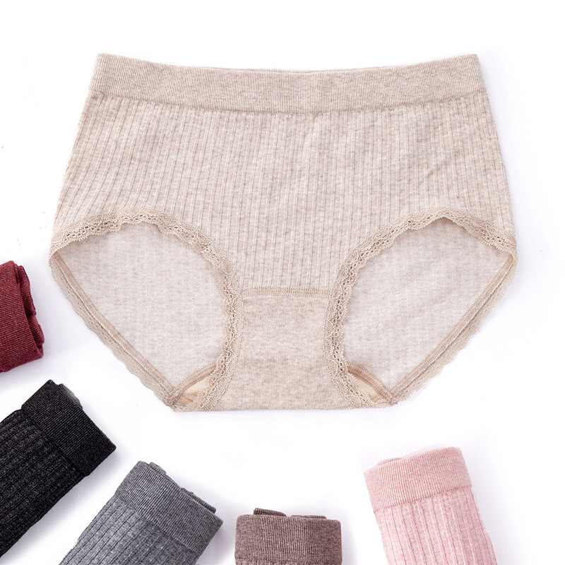 Underpants female midbody waist-free Hip Breathable Anti-bacterial True Silk Bottom Crotch Pure Cotton Seamless Lace Triangle Day Shorts Head