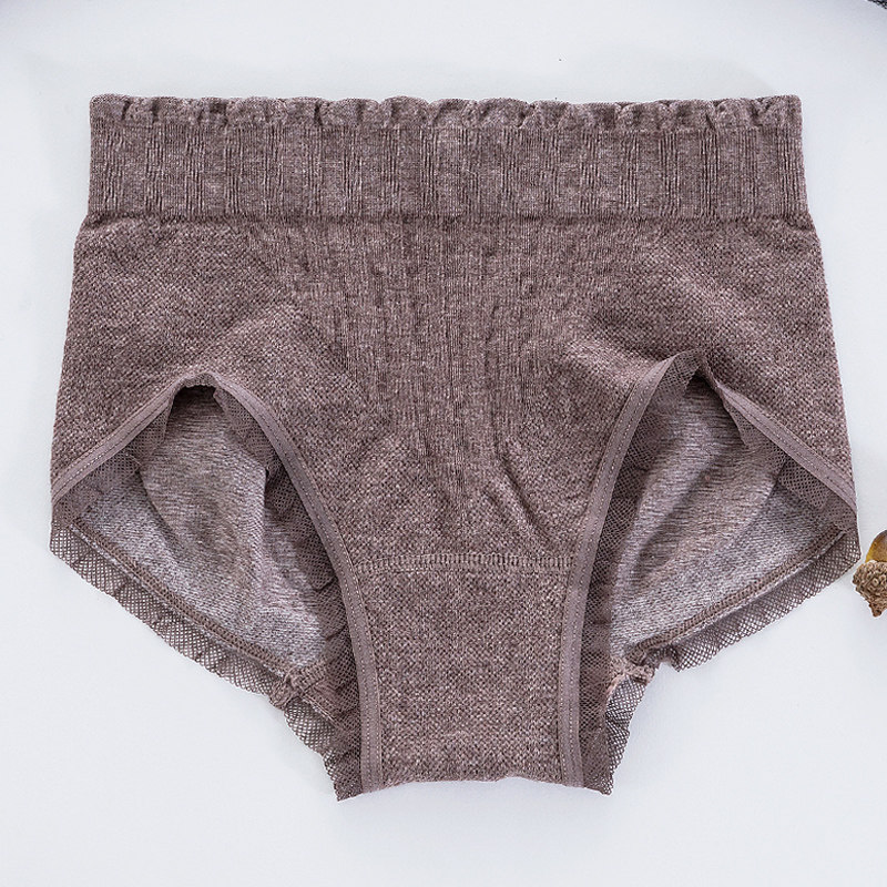 With Zhi Midwaist Briefs Female Light Closets Hip Tight Body Cotton Shorts Lace Lace Real Silk Bottom Crotch Triangle Pants Head