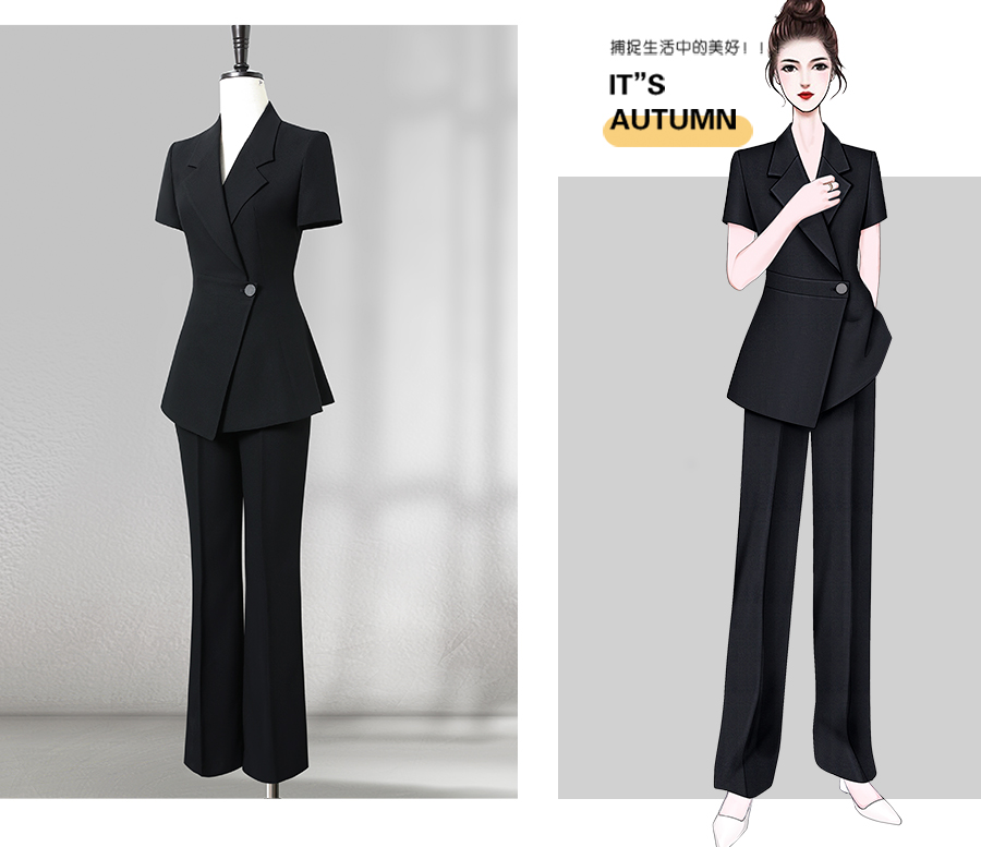 Short sleeve Suit female 2025 The new summer Thin money black temperament commute high-end occupation leisure time coverall