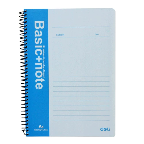 Deli 7683 Спиральная ноутбука с мягкой стороной 60 страниц A5 Diary Boton Coil Книга A5 Спиральная книга