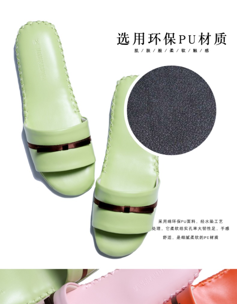 Vanssardi dép da nữ mùa hè trong nhà sàn gỗ câm chống trượt dép nữ dép và dép - Trang chủ dép chống trượt nhà tắm