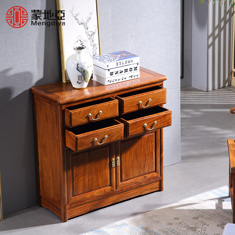 Montea hedgehog red sandalwood mahogany tea cabinet Chinese small locker side cabinet restaurant side cabinet rosewood cupboard