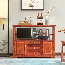 Розвуд сторона кабинет 蒙地亚刺猬紫檀双层茶水柜微波炉柜花梨木餐边柜储物柜新中式红木