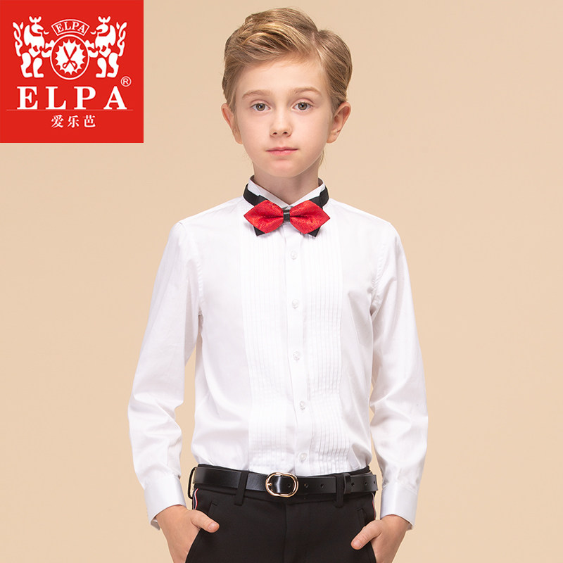 ELPA boys shirt long sleeve French shirt swallow collar in the big boy flower child dress white shirt dress collar spring and autumn