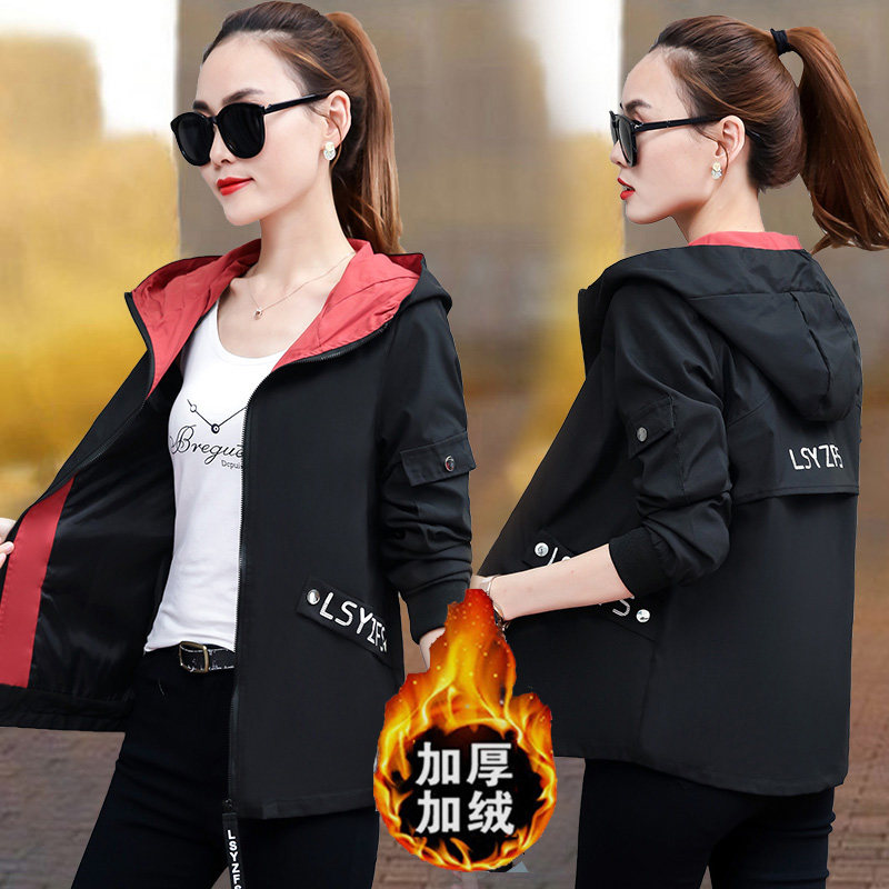 领券立减100元】2019春装短外套女宽松大码棒球服胖mm大口袋夹克