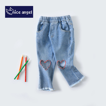 Baby jeans women Spring and Autumn wear Foreign style 2021 new children 1 a 3 years old baby girl pants