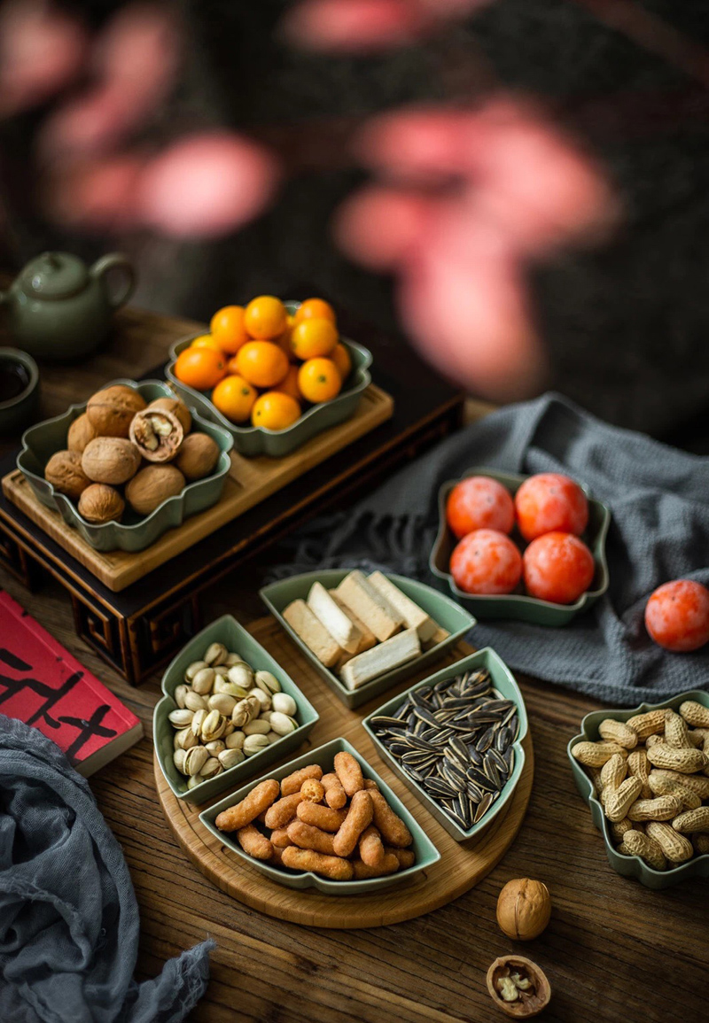 Upper Forest Lake Blue Porcelain Recipes Porcelain Food Box Handmade Fruit Pan Dried Fruit Pan Snack Box Snack Box Refreshment Dish Tzu Creek