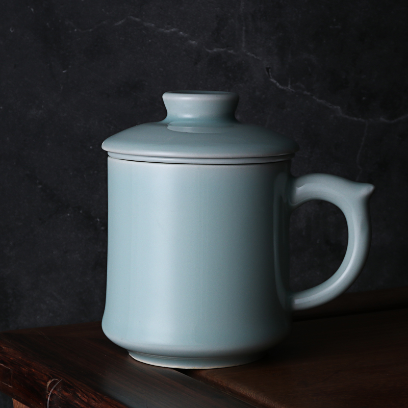 Shanglin Lake Yue Kiln Celadon Portable Tea Cup Concentric Cup with Liner Cixi Specialty Gift Box