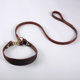Cowhide Dog Leash Collar for Small Dogs, Adjustable Leather Collar for Greyhound, Whippet, and Poodle, Cowhide P-Leash