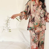 Ретро пижама, комплект, китайский стиль, из хлопка и льна