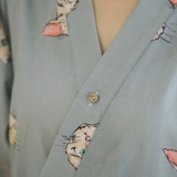 Хлопковая летняя милая пижама, V-образный вырез, короткий рукав, в корейском стиле, осенняя