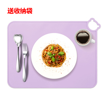  60cm×40cm large platinum silicone placemat Childrens mat Childrens mat anti-side leakage non-slip student dining table folding