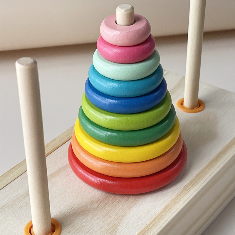 Children's Wise Development ten floors Hannauta math teaching aids Elementary students logical thinking training wooden building blocks Toys