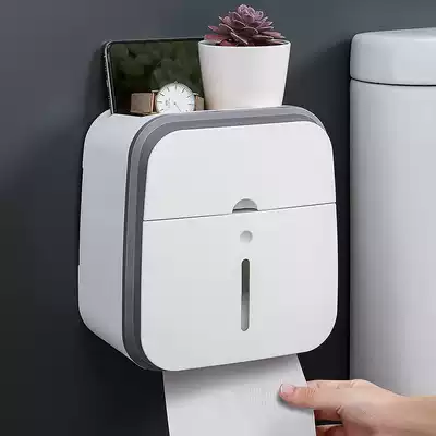 Toilet paper box Powder room toilet tissue box Punch-free roll toilet paper tube removable toilet paper toilet paper box waterproof toilet paper shelf