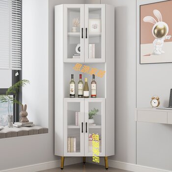 Solid wood ecological board glass door living room triangle cabinet corner cabinet bedroom corner cabinet dining room corner cabinet bookcase wine cabinet