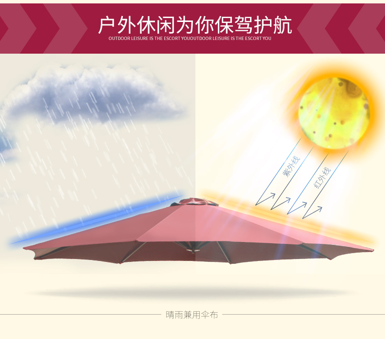 Nắng ô ngoài trời ô dù 3 mét lớn chuối ô Vườn vườn gian hàng quảng cáo bãi biển tùy chỉnh ô dù nắng - Bàn ghế ngoài trời / sân ghế ngoài trời