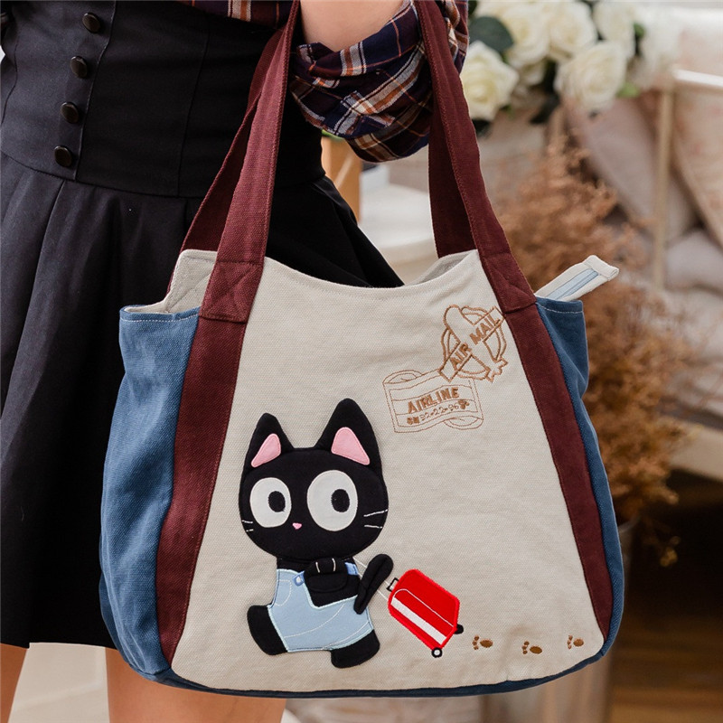 New Qile cat new cute cotton small handbag lunch bag ladies light shopping and walking bag 810015