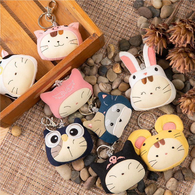 Clear Barn Taiwan Chilac Cat Cartoon Handmade Cloth Art Hanging Bag Ornament Cute Little Pendant Telescopic Pendant 222740