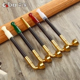 Агатовый мундштук ручной работы из нефрита, мужская старомодная медная курительная трубка