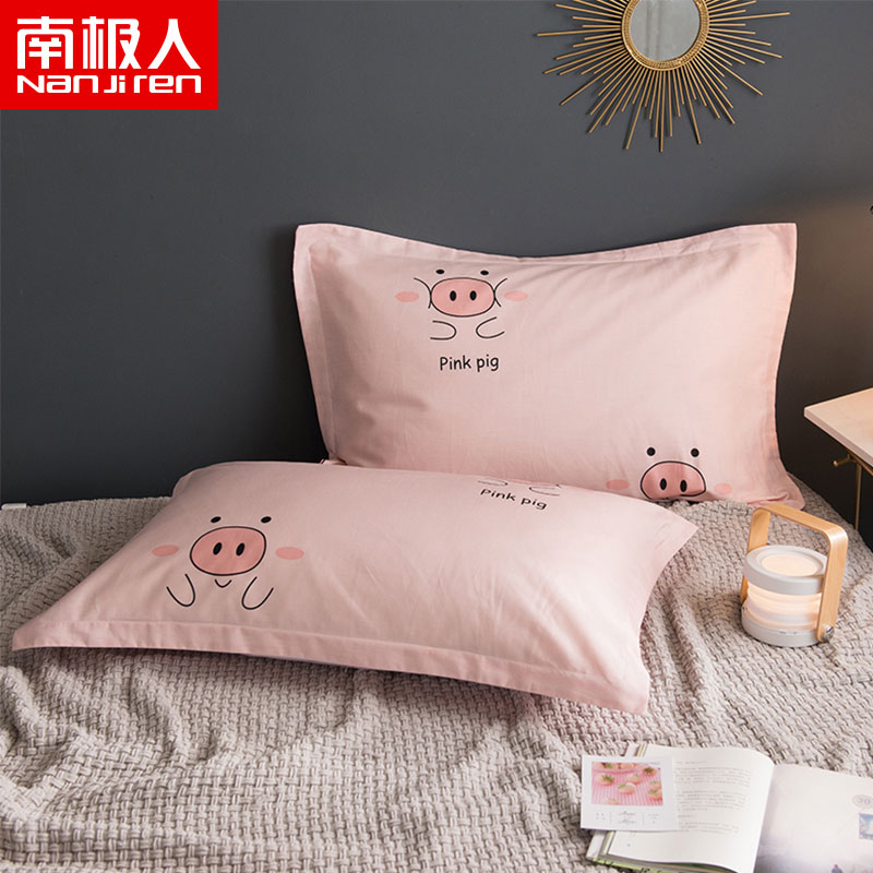 Antarctic Man cotton pillowcase A pair of cotton printed pillowcase Single student dormitory pillow cover 48x74cm