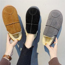 Cotton Slippers Lady Winter Bag heel Home Warm Shoes Extractable Outwear Home Fur Cotton Shoes Womens Office Autumn winter