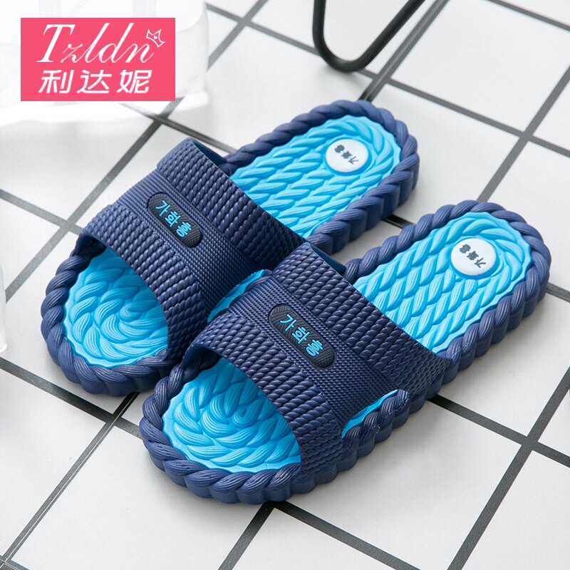 Slippers men's summer indoor home with non-slip fashion home massage wear large size cool slippers summer trend