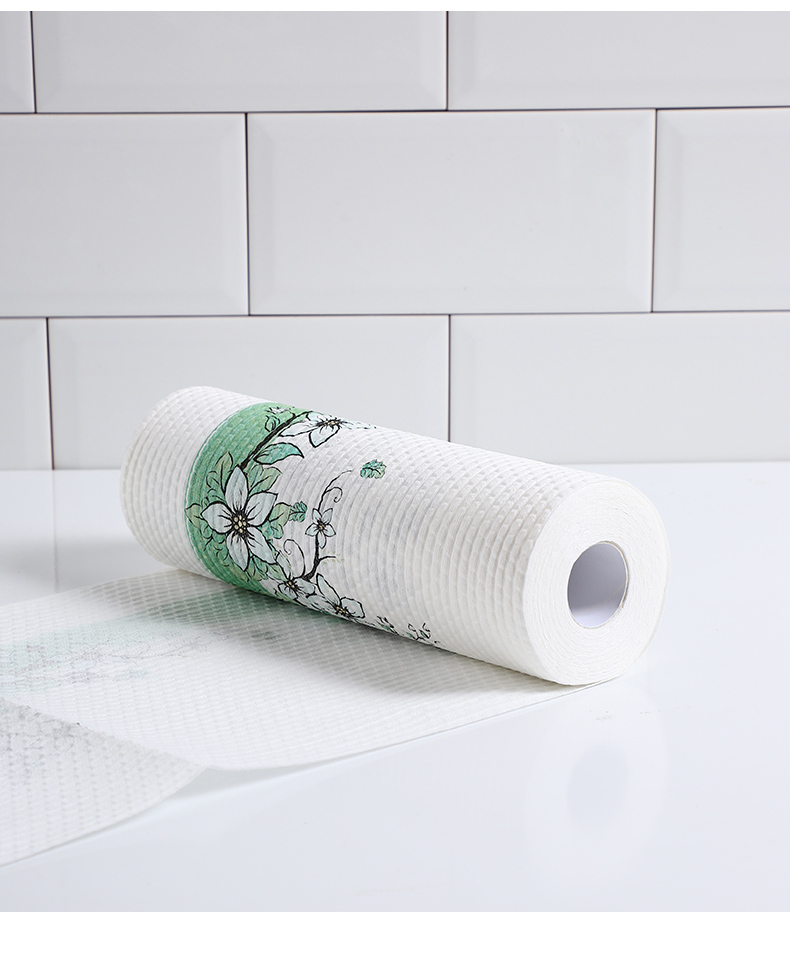 Ẩm ướt và khô món ăn vải rag lười rửa được dùng một lần giấy nhà bếp khăn tẩy rửa gia dụng nhà bếp