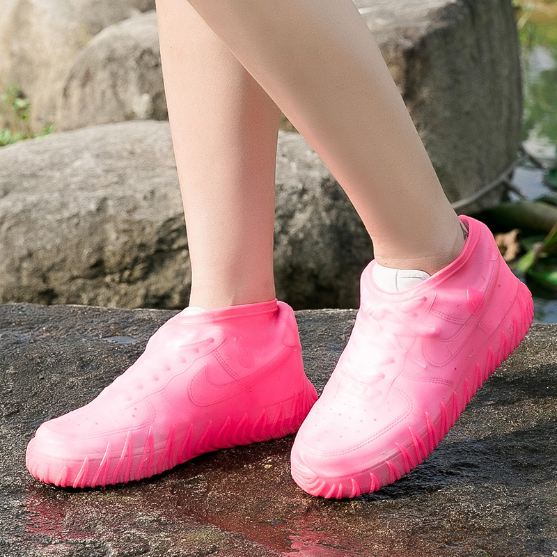 Cô gái và chàng trai mưa bao gồm giày giày dày chống ẩm trẻ em người lớn silicone giày nước trong suốt chống trượt giày bốt trẻ 