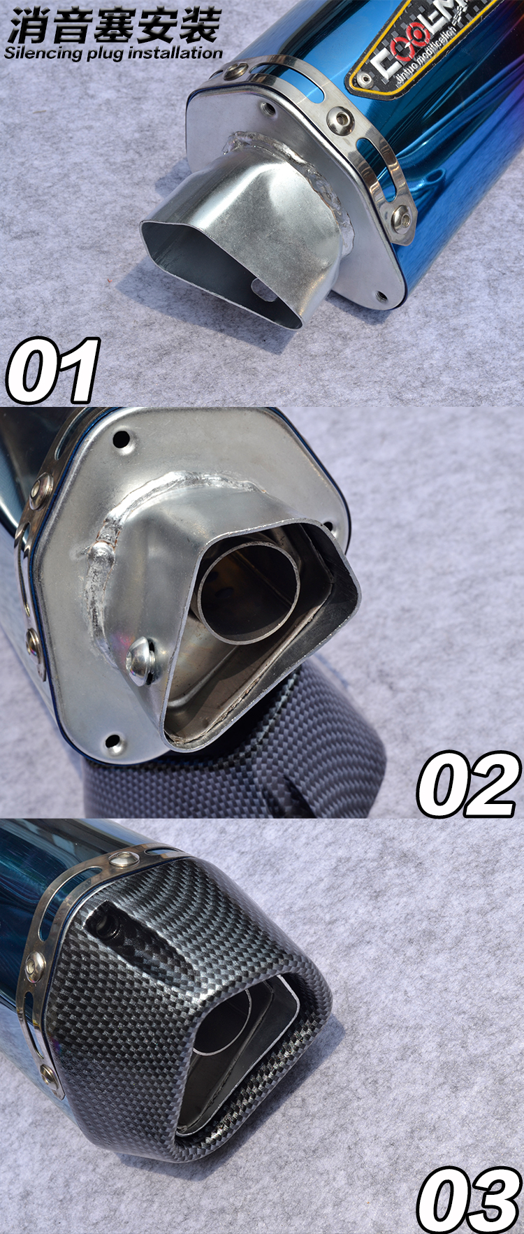Xe máy ống xả sửa đổi xe tay ga ma lửa ống xả đường phố chiên F lửa lục giác ống xả ống khói - Ống xả xe máy pô xe tay ga