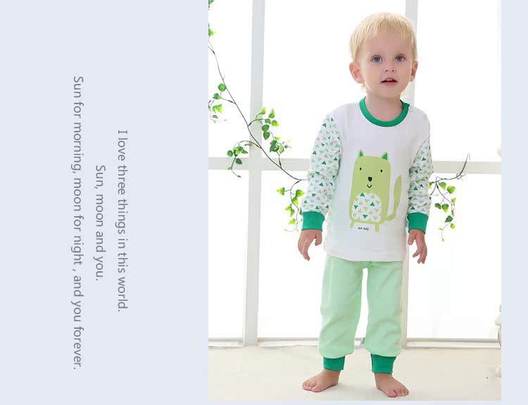Bé trai và bé gái áo len cotton mùa thu quần dài quần nữ Kho báu bé đồ lót phù hợp với quần áo 0-6-12 tháng quan lot tre em