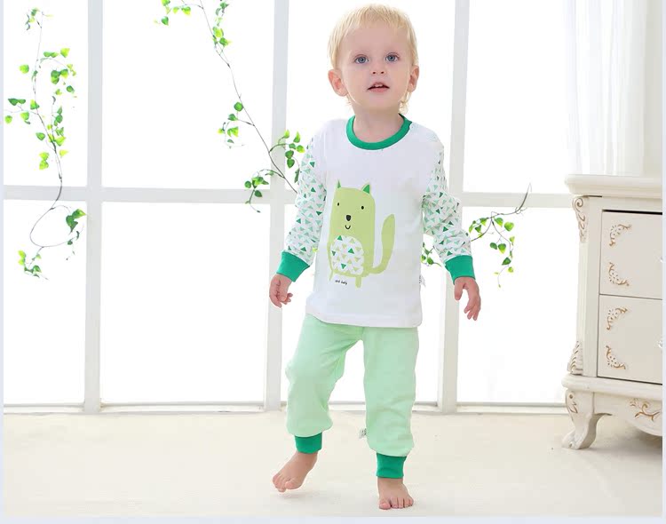 Bé trai và bé gái áo len cotton mùa thu quần dài quần nữ Kho báu bé đồ lót phù hợp với quần áo 0-6-12 tháng quan lot tre em