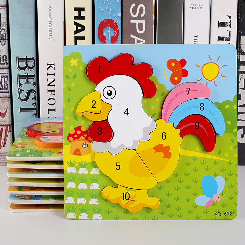 Two-three-year-old three-dimensionally jigsaw puzzle 2-3-4-5-year-old male girl infant child early to teach enlightenment puzzle toy 