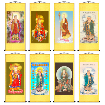  Buddhist King Jizo Bodhisattva portrait Buddha hall Temple vertical scroll hanging painting Living room middle hall Lucky and evil decorative painting