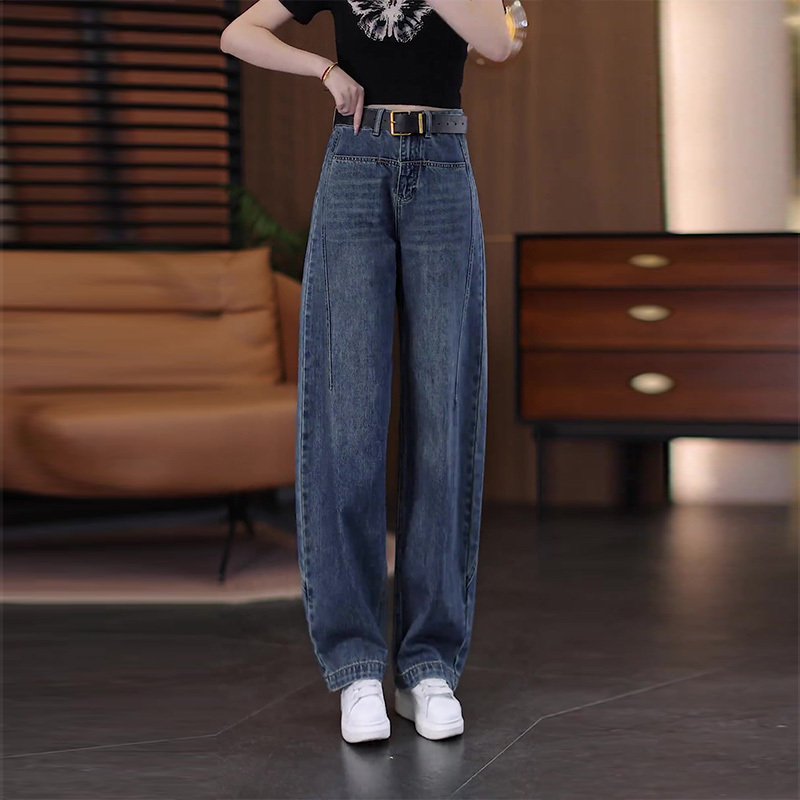 Trendy Fashion Scimitar Jeans for Women 2026 Spring and Autumn Comfortable High-Waisted Slimming Versatile Loose Narrow Straight-Leg Pants Trendy Fashion Scimitar Jeans for Women 2026 Spring and Autumn Comfortable High-Waisted Slimming Versatile Loose Narrow Straight-Leg Pants