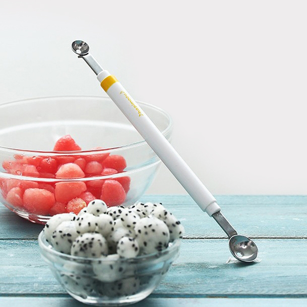 Small Number Digger Stainless Steel Children Fruit Dig Ball Spoons Mini Strawberry Apple Watermelon Spoon Fruit Parquet Styling