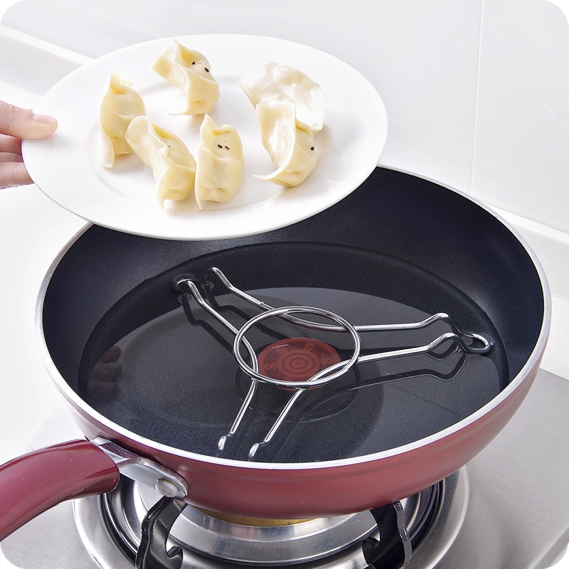 Stainless steel steaming rack steaming grid multi-functional triangular small pot rack anti-scalding heat insulation rack food steaming rice steaming vegetable rack