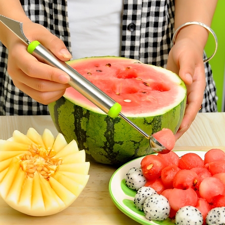 Double Head Stainless Steel Fruit Digger Figure Styling Scoop Ball Spoon Watermelon Spoon Thever Carved Knife Parquet Tool