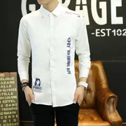 Áo sơ mi tay dài mùa hè và mùa thu nam đi làm công cụ giản dị đẹp trai màu đen đang hoàn thiện xu hướng áo sơ mi công sở