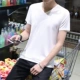 Nhanh tay màu đỏ người đàn ông ngắn tay áo thun nam màu rắn nửa tay mùa hè nam cotton mỏng cổ tròn bó sát áo thun nam thủy triều áo thun nam tay ngắn có cổ