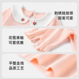 Хлопковая футболка для девочек, весенний детский лонгслив, милый базовый кардиган, осенняя, высокий воротник