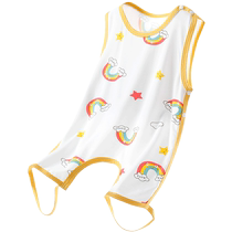 Baby bellyband summer pure cotton gauze legged baby sling belly protection artifact childrens pajamas half-back belly girdle