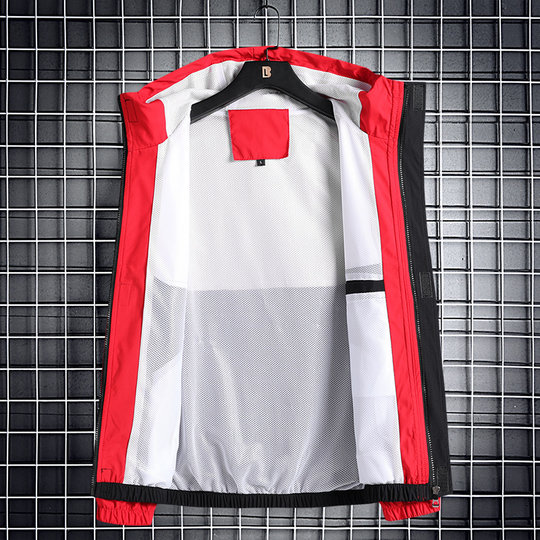 Jacke Herren Windjacke 2024 Frühling und Herbst neue Herren gewebte Sportbekleidung Jacke Kapuzenoberteil winddichte Jacke