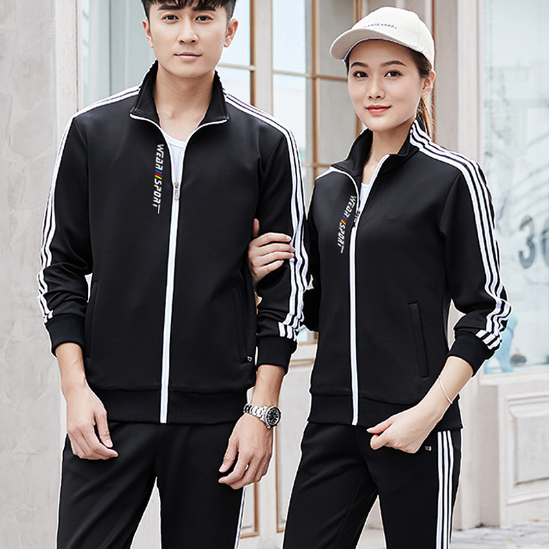 Sports Suit Men's Spring Autumn Season Women Sportswear Lovers Running Suit Long Sleeve Long Pants Casual Thick Cotton Two Sets