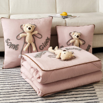 Cartoon summer pillow quilt dual-purpose car air conditioning blanket multifunctional two-in-one cute pillow nap folding quilt