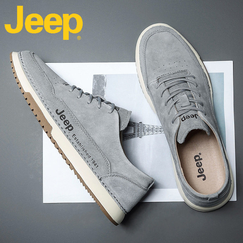 jeep Jeep Summer Men's Shoes 2023 New Breakthrough Sports Leather Shoes Men's Slippers Bean Tide Shoes