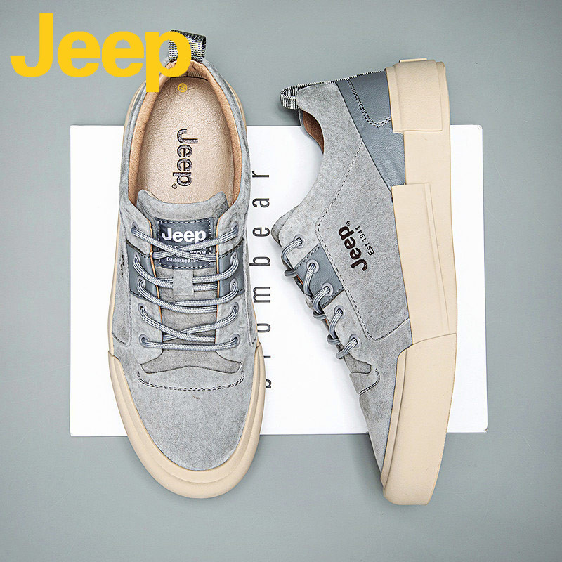 jeep men's shoes 2022 autumn new all-match peas casual shoes summer breathable canvas trendy shoes leather sneakers