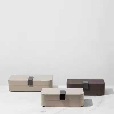 Nama simple modern orange leather pink leather geometric storage box ornaments bedroom model room decoration box