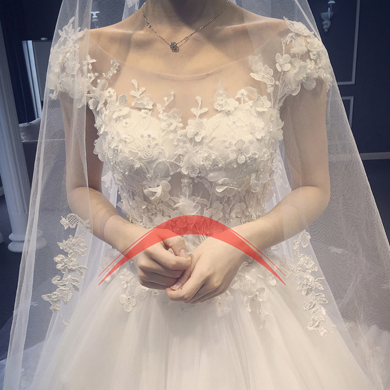 Pregnant women wedding dress high waist covering bride late pregnancy bride wedding dress 6 eight months main yarn lease autumn and winter